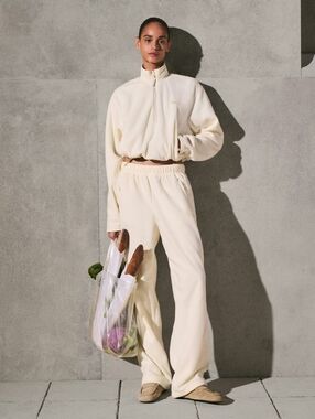 SKIMS Teddy Half Zip Pullover Ecru Cream Size Small